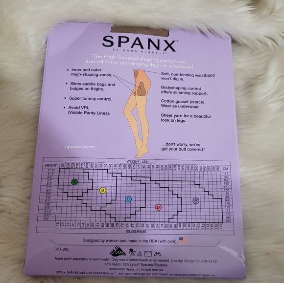 Spanx All The Way Thigh Control Pantyhose Sz C Nude New - Picture 3 of 6